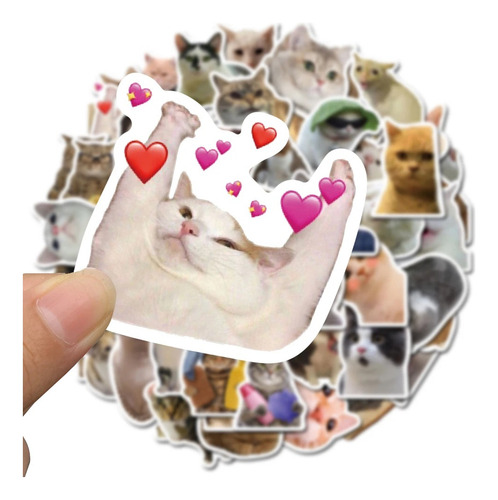 Stickers De Gatitos Calcomanías Memes De Gatos Pegatinas Pvc
