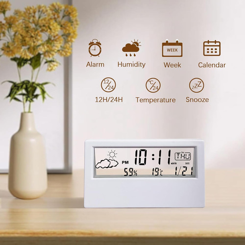 Reloj De Mesa Digital, Marca Xyz, Temperatura Y Humedad, Mod