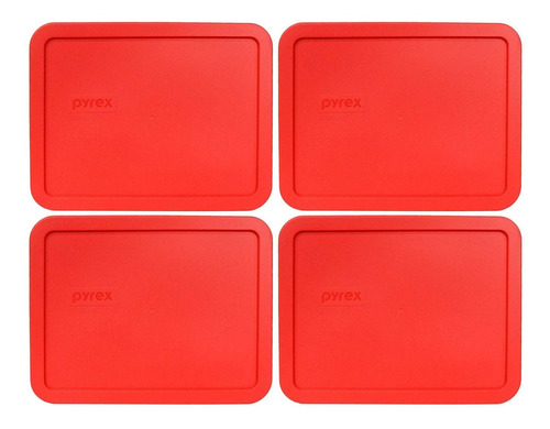 Pyrex 7211-pc 6 Tazas Rojo Rectangular Tapa De Almacenamient