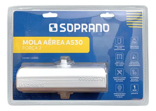 comprar Mola Aérea Hidraulica Porta De Vidro A530 F2 Branco Soprano