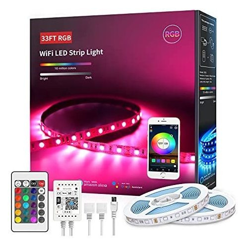 Smart Rgb Strip Light 33ft, Vanance Color Changing S4j3j