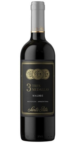 Vino Santa Rita 3 Medallas Malbec  750 Ml