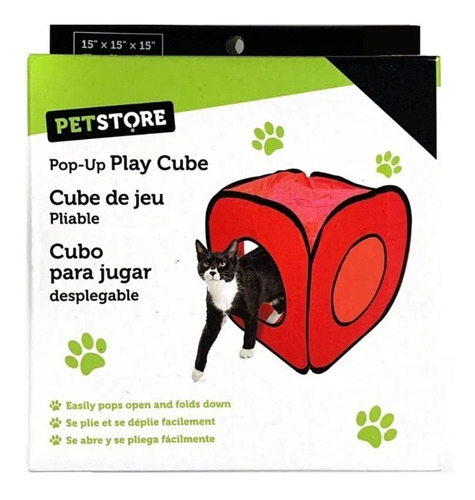 Casa Gatos Mascotas Cubo Plegable 38×38×38cm Azul. St