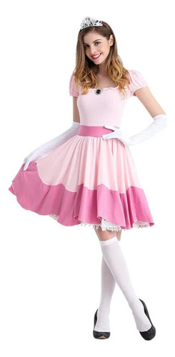I Disfraz De Princesa Peach Para Mujer Vestido Corto De