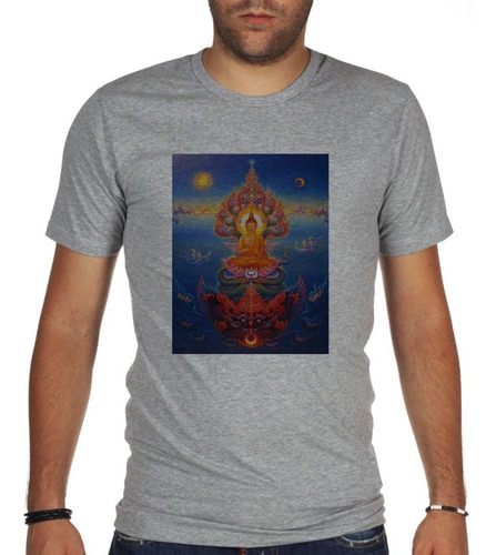 Remera De Hombre Buda Mantra Meditacion Yoga Sol Mar