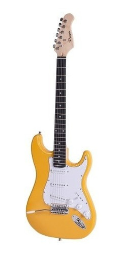 Guitarra Electrica Parquer Stratocaster Amarilla Con Funda
