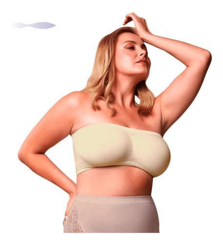 Imagen 2 de 9 de Corpiño Bandeau Seamless Aretha 923 Ancho S/costura Pack X2