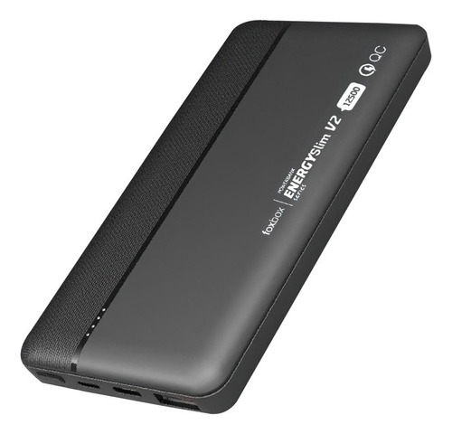 Cargador Portátil Foxbox Energy Slim V2 12500 Mah Usb Negro