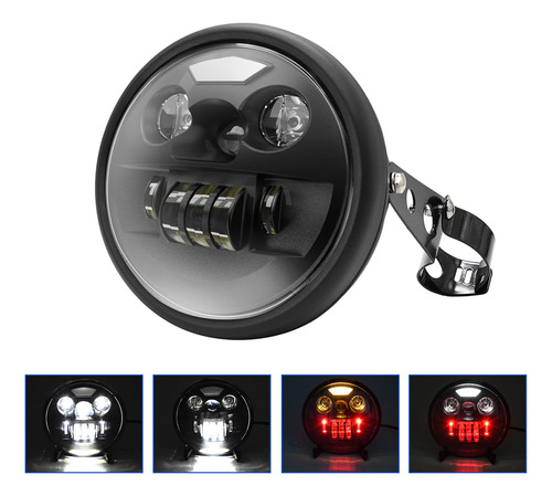 Paquete De Faros Delanteros Para Motocicleta Drl/turn.led En