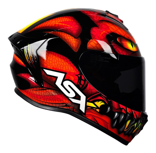 Capacete Asx Draken Raptor Cobra Vermelho + Viseira Fumê Tamanho do capacete 58/M
