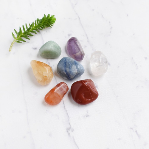 Set Piedras 7 Chakras Cuarzos Naturales A6 Reiki Agatas/citr