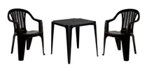 Comprar Mesa Cuadro + 2 Sillas Rosa Negras, Jardín, Patio, Pvc