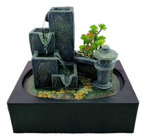 Fuente Agua Mediana 23cm Pagoda Jardin Zen Deco Japon Zn