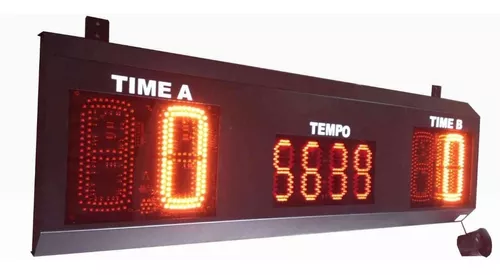 Placar de tempo digital, equipe de jogo de futebol A vs equipe B