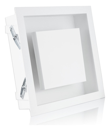 Plafon De Embutir Luz Indireta 40x40 Para 4 Lâmpadas E27 Estrutura Branco 127/220v