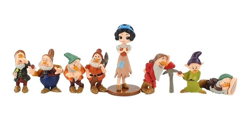 Blancanieves Set Figuras Muñeca Princesa Enanitos 8 Unidades