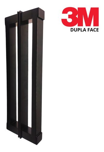 Puxador De Porta Vidro Sem Furo - Preto 3m Vhb 30cm