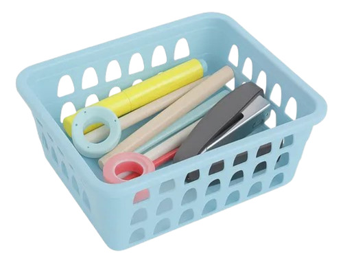 Kit 2 Cestos Médio Em Plástico P/ Organizar Multiuso