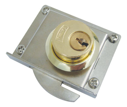 Cerradura Para Puerta Corrediza Phillips 72 Color Plateado Acabado Cromo Con Pestillo Entero