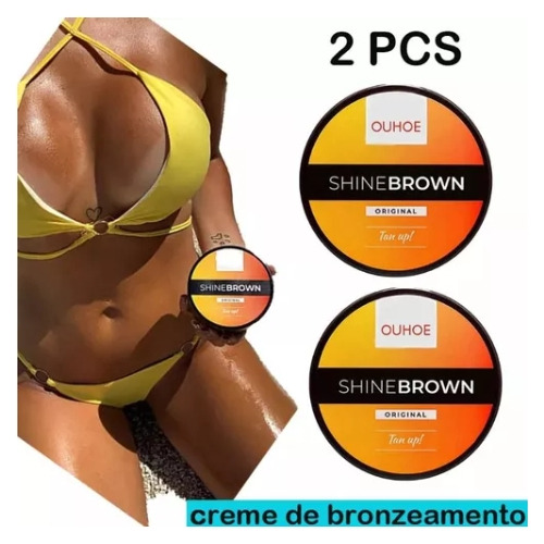 Crema Aceleradora De Bronceado Shine Brown, 2 Unidades