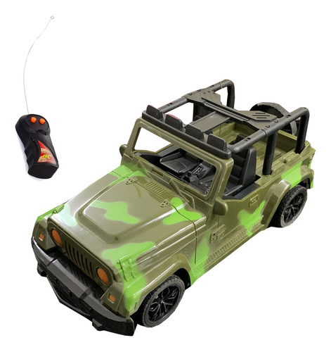 Carrinho Controle Jeep Militar Corrida Brinquedo Infantil Cor Verde