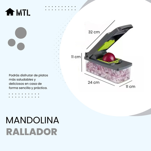 Mandolina Cortador Picador Rallador De Verduras Mtl Cocina Multifunción 9 Piezas Cuchillas Intercambiables Acero Inoxidable Con Recipiente Antideslizante Resistente Práctica Profesional
