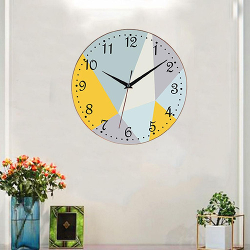 Reloj De Pared Decorativo De 12 Pulgadas Con Geometría