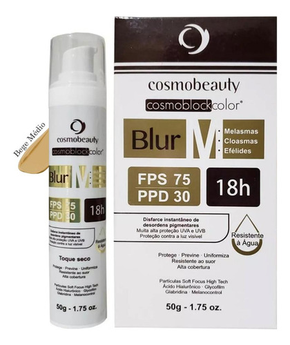 Blur M Fps75 Bege Médio Com 18h De Ação Cosmobeauty