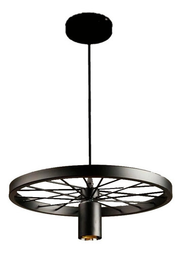 Lampara Colgante E27 Anissos Negro Metal Decoración Nanoshop