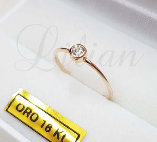 Anillo Cintillo Boda Solitario Mujer Oro 18k