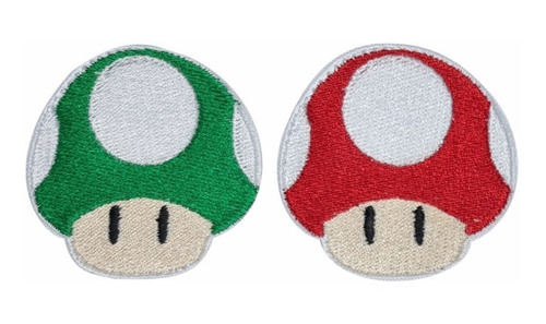 Par De Hongos Mario Verde Y Rojo
