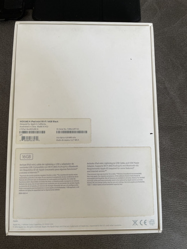 Apple iPad Mini A1432 16gb 512mb Ram Wifi Con Caja Y Funda (Usado)