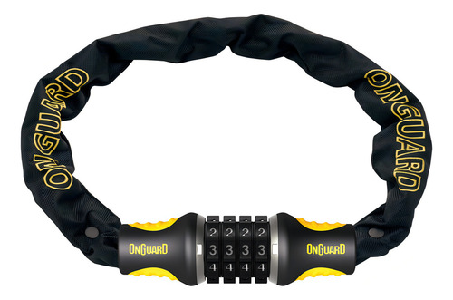 Cadena Con Candado Combinación Onguard Mastiff 75cm X 6mm Color Negro