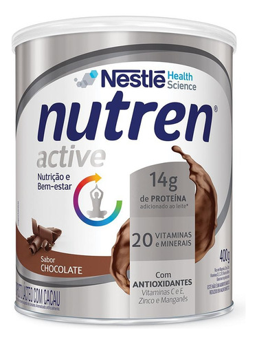 Nutren Active Chocolate 400g Nestlé Lata Pó Suplemento