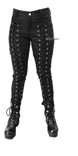 Pantalon Ojalilos Te626 Goth Gotico 