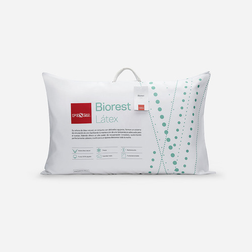 Almohada Rosen Látex Biorest Americana 42x66 Cm