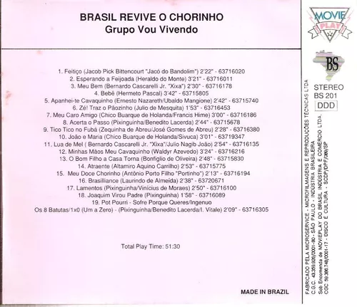 Cd Grupo Vou Vivendo - Brasil Revive Chorinho 2