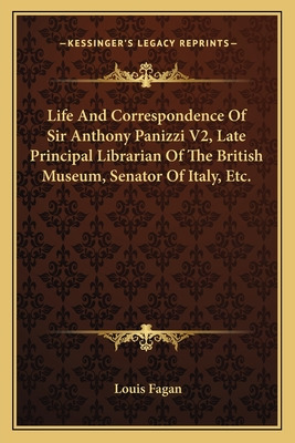 Libro Life And Correspondence Of Sir Anthony Panizzi V2, ...