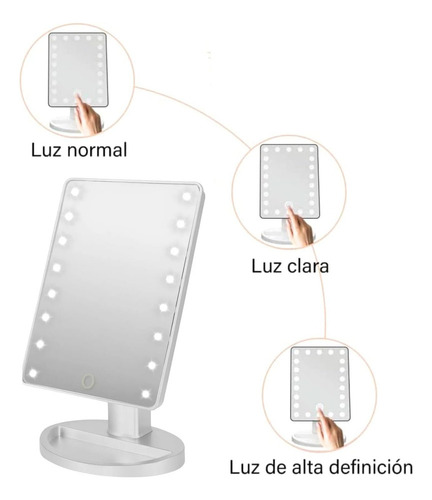 Espejo Luz Led Para Maquillaje Con 8 Luces Ajustables 180°