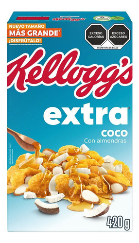 2 Pzs Kelloggs Cereal Hojuela De Maíz Coco Con Almendra Extr