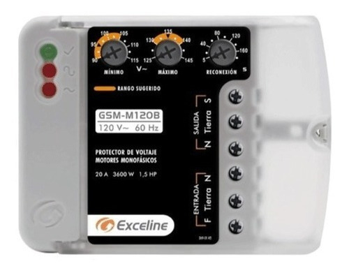 Protector De Voltaje Exceline 110-220v. Motores Monofasicos.