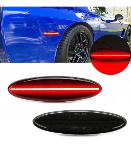 Dunxunn Lente Ahumada C5 Lateral Luz Marcador Trasero Rojo