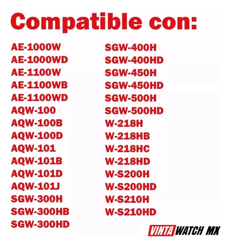 2 Correas Para Casio Sgw300 Sgw400 Sgw450 Sgw500 W218 Ws210h