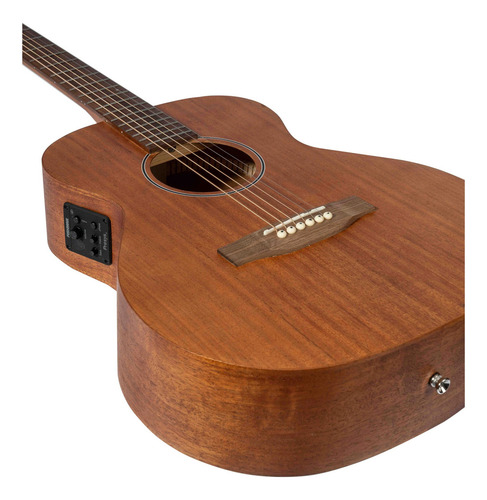 Guitarra Electroacustica Bamboo Mahogany Tapa Solida +funda Color Marrón Material del diapasón Nogal Orientación de la mano Diestro