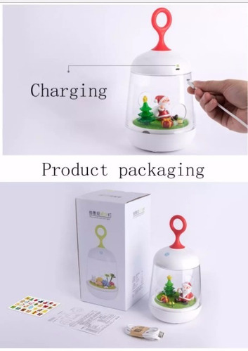 Imagen 7 de 8 de Lámpara De Mesa Led Luz De Noche Paisaje Navideño