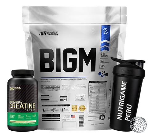 Pack Bigm 5kg + Creatina Optimum Nutrition 300gr  