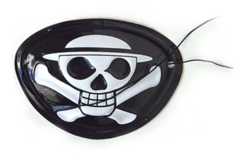5 Parches Pirata Plástico Accesorio Negro  Calavera