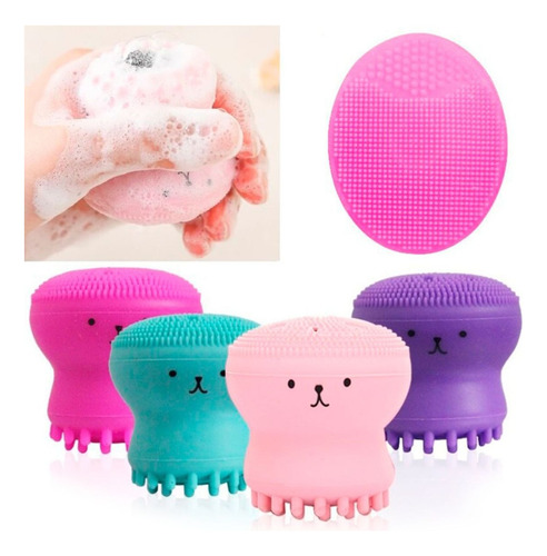 Cepillo Limpiador Exfoliante Facial Forma De Pulpo(3 Piezas)