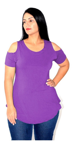 Blusa Feminina Com Decote No Ombro Top Plus Size