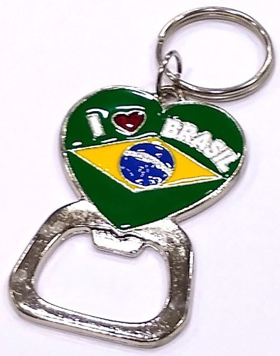 Kit 20 Chaveiros Abridor Com Bandeira Brasil Metal Souvenir